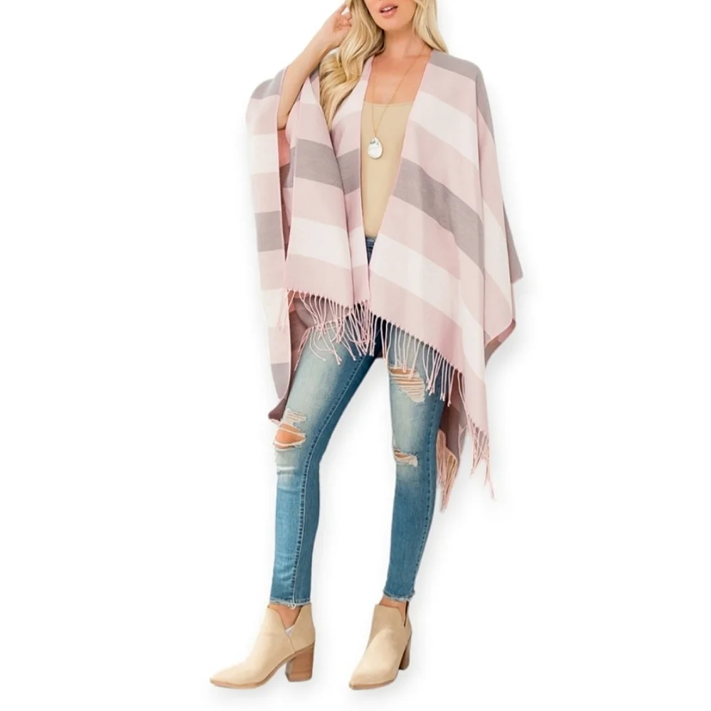 Sweater Wrap With Fringe